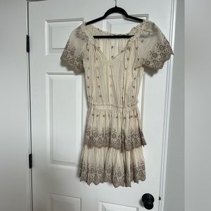 Chelsea & Violet Tiered Lace Mini Dress - small